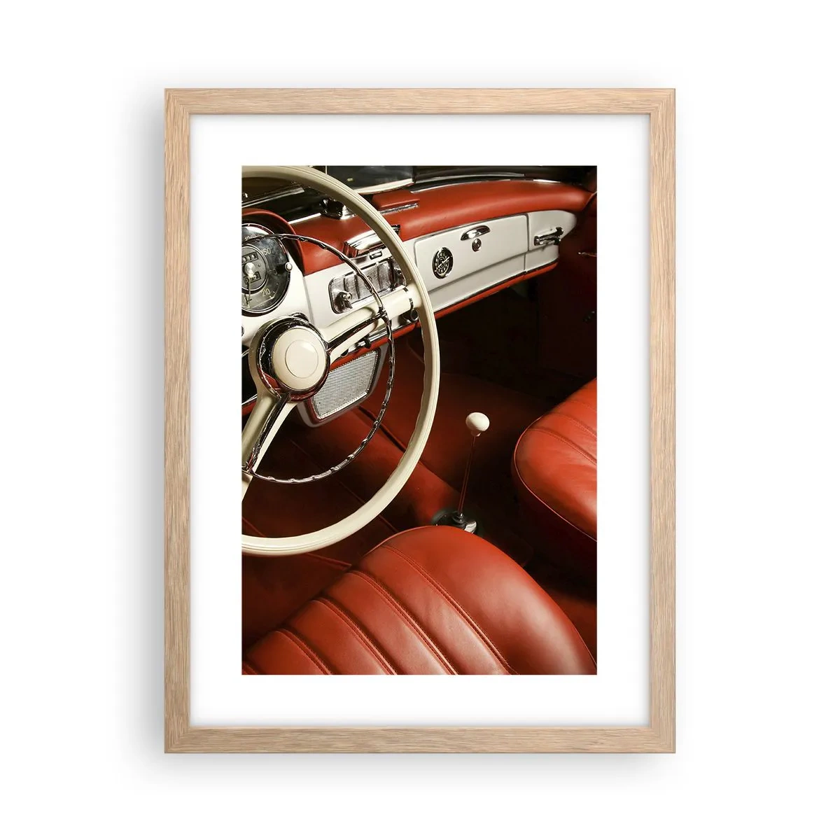 Poster în ramă de stejar deschis - Lux în stil vintage - 30x40 cm