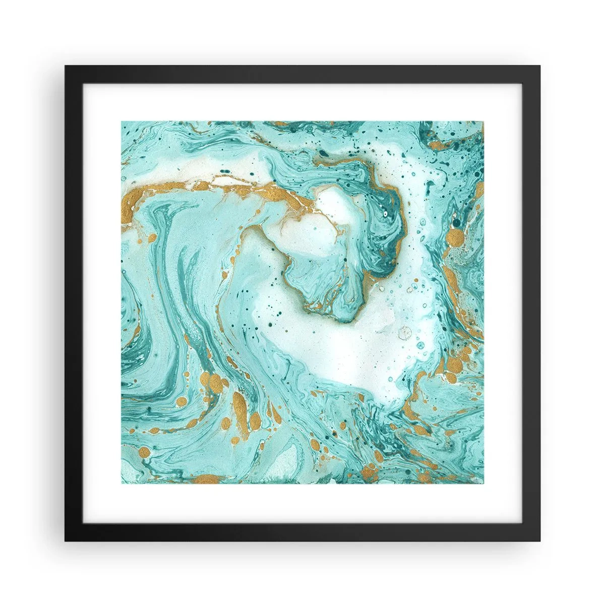 Poster în ramă neagră - Sub marele val al perioadei Edo - 40x40 cm