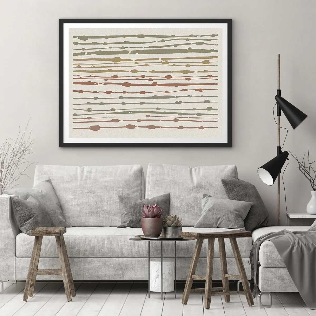 Poster în ramă neagră - Notația culorilor muzicale - 70x50 cm
