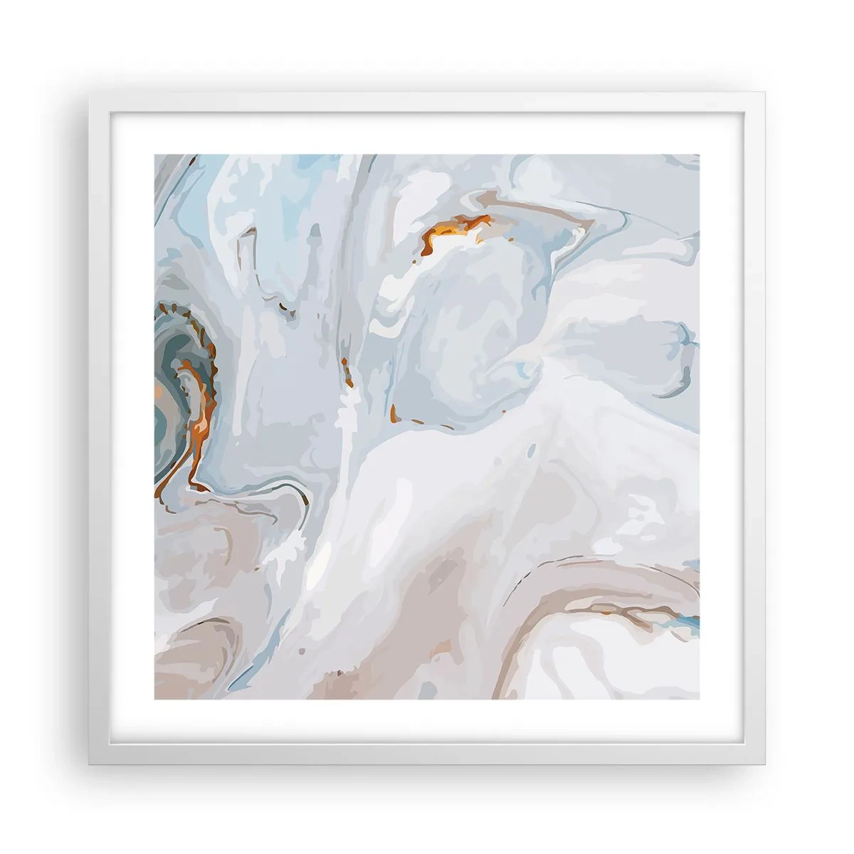 Poster în ramă albă - Albul ridicat - 50x50 cm