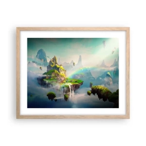 Poster în ramă de stejar deschis - Insule fericite - 50x40 cm