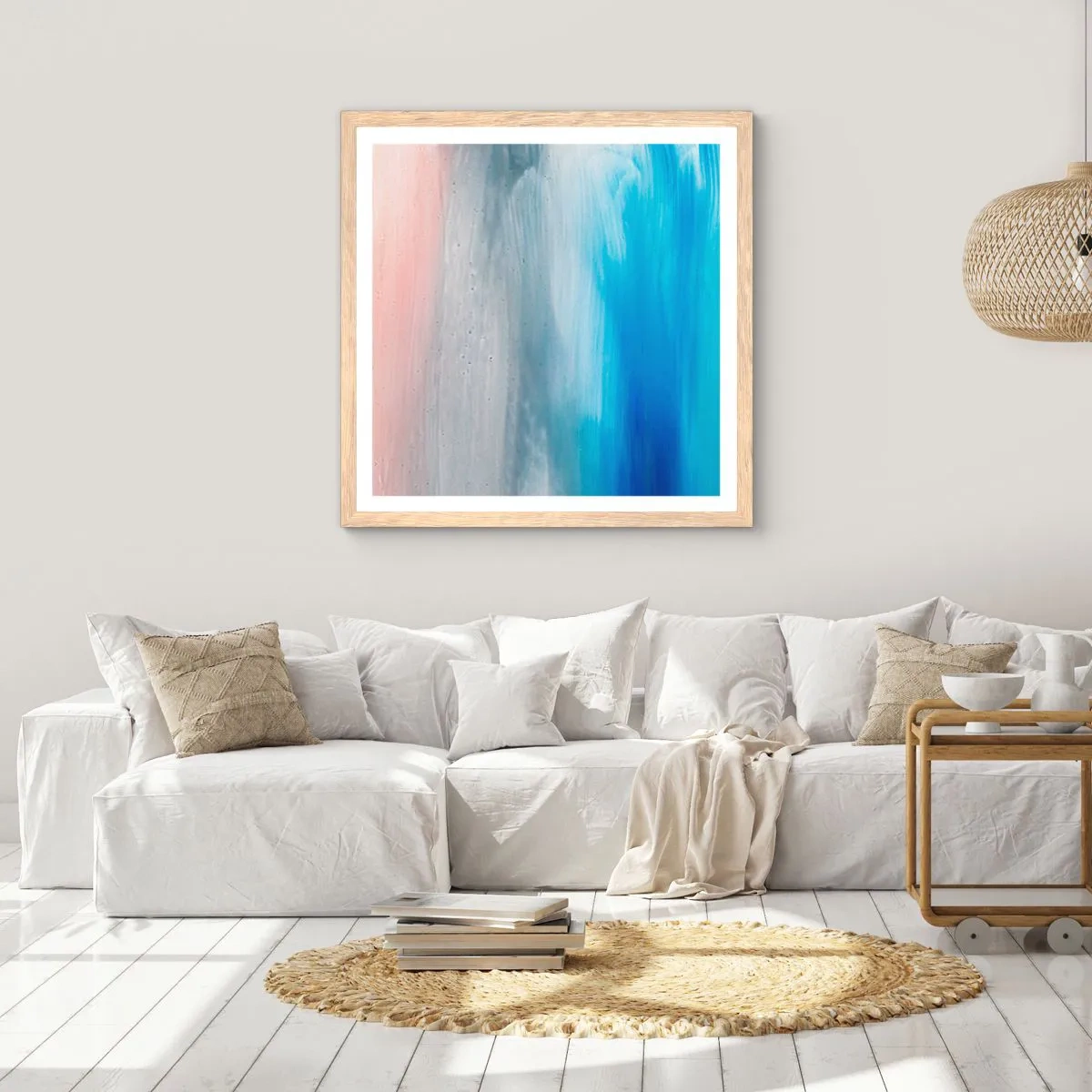 Poster în ramă de stejar deschis - Elemente: aer - 60x60 cm