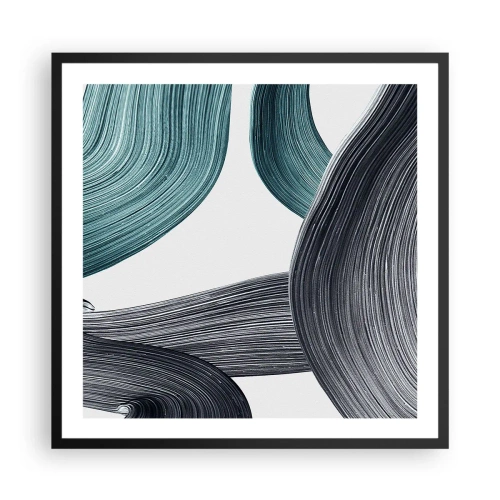 Poster în ramă neagră - Trasee de smarald și negru - 60x60 cm