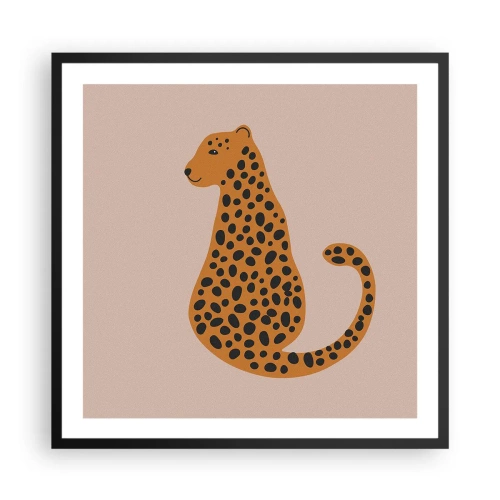 Poster în ramă neagră - Modelul leopard este tot timpul la modă - 60x60 cm