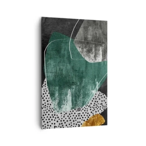 Tablou pe pânză - Abstracție colorată cu fulgi de aur - 80x120 cm