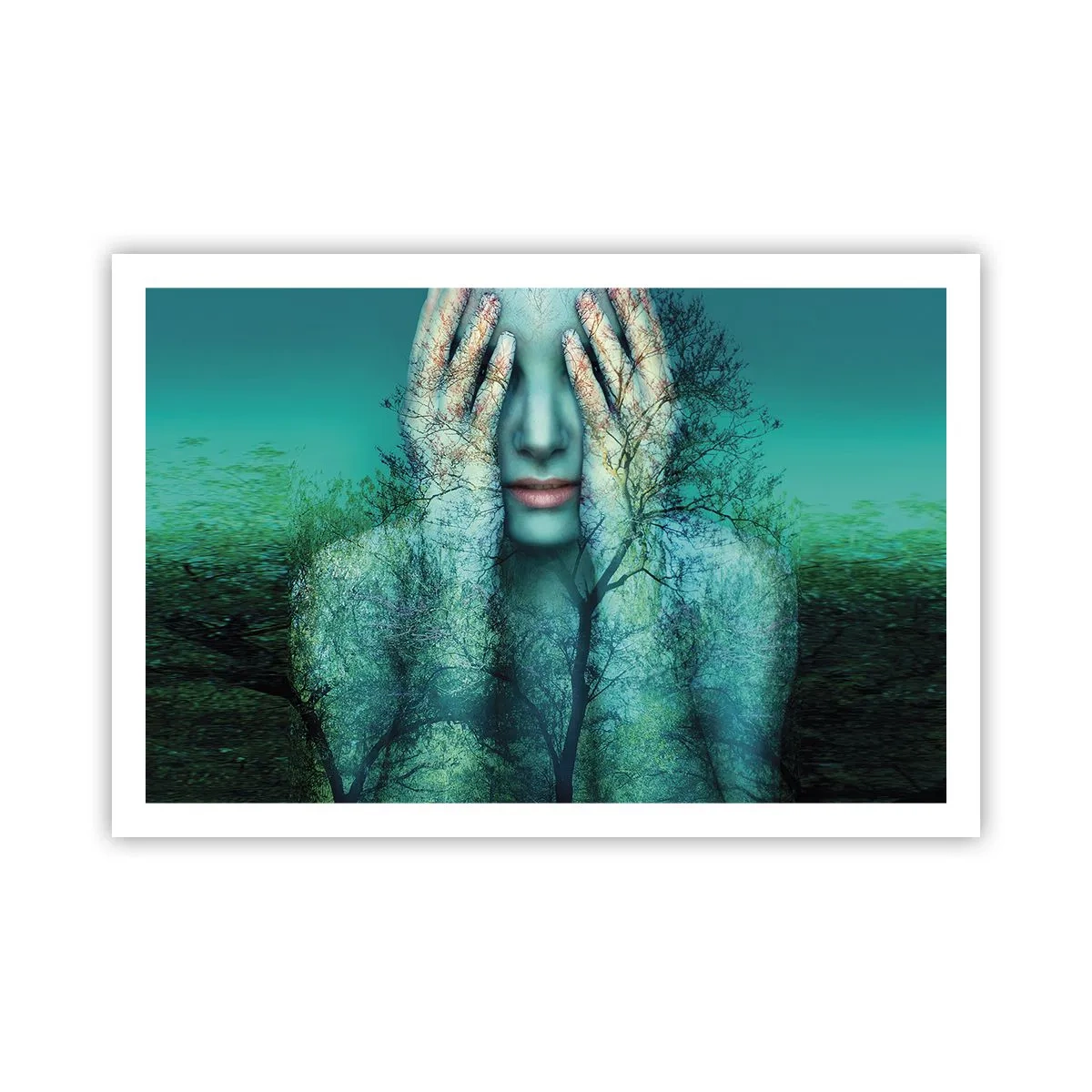 Poster - Scufundată în albastru - 91x61 cm