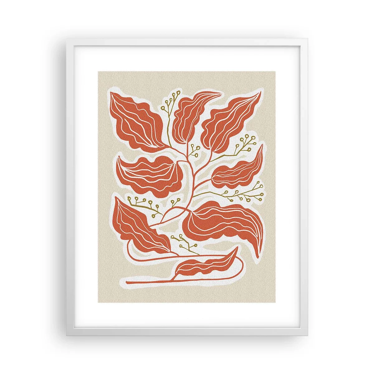 Poster în ramă albă - Folk și coral - 40x50 cm