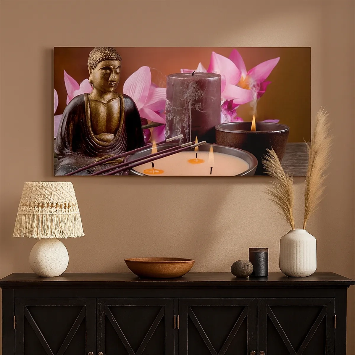 Tablou pe pânză - Eliberați mintea, calmați corpul - 30x30 cm