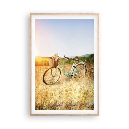 Poster în ramă de stejar deschis - Mă odihnesc aici un pic - 61x91 cm