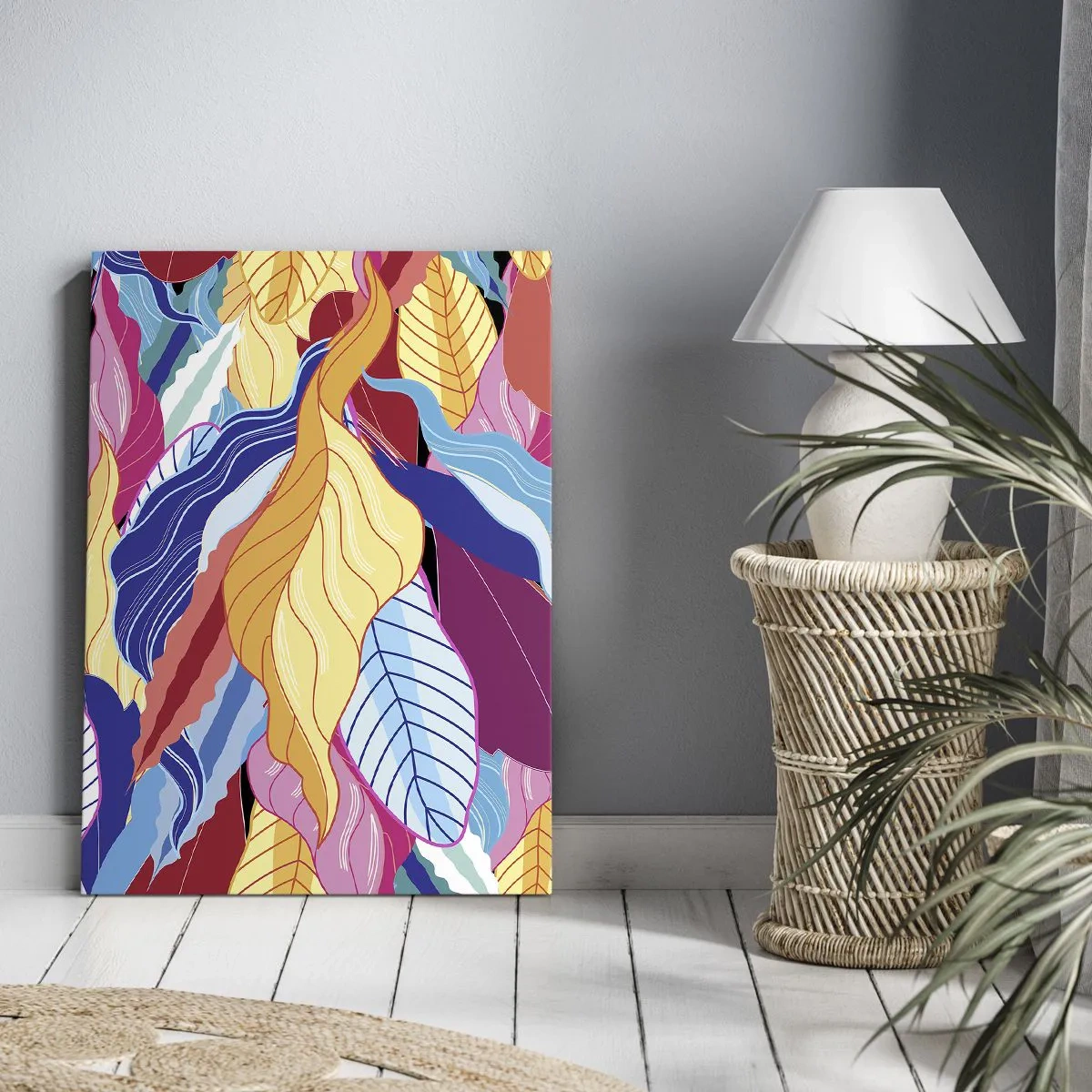 Tablou pe pânză - O dezordine colorată - 55x100 cm