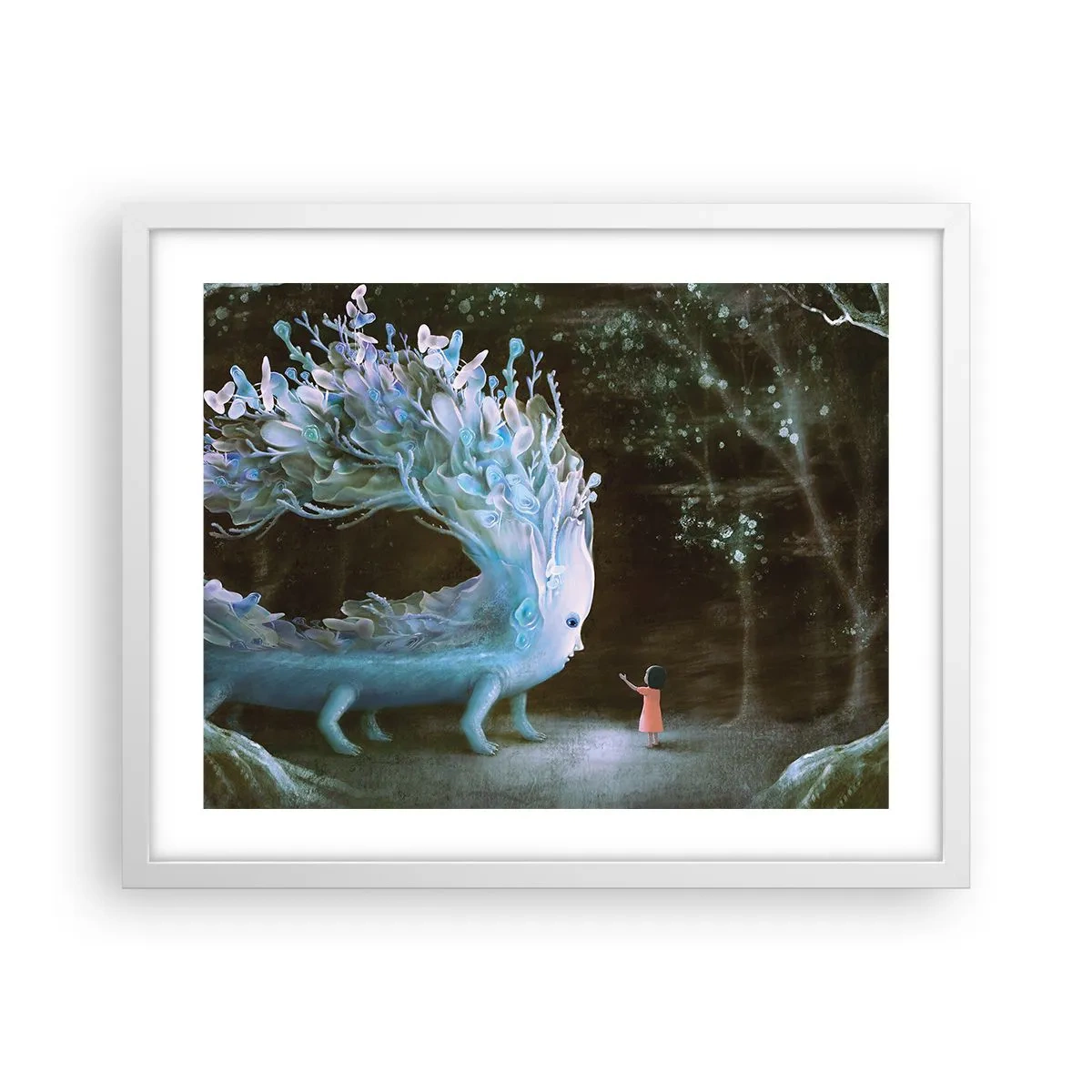 Poster în ramă albă - Întâlnire fantastică - 50x40 cm
