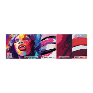 Mostră tapet Premium Canvas - Cântă toată viața - Cântăreaţă, Abstracția, Portretul unei femei - 100x30 cm
