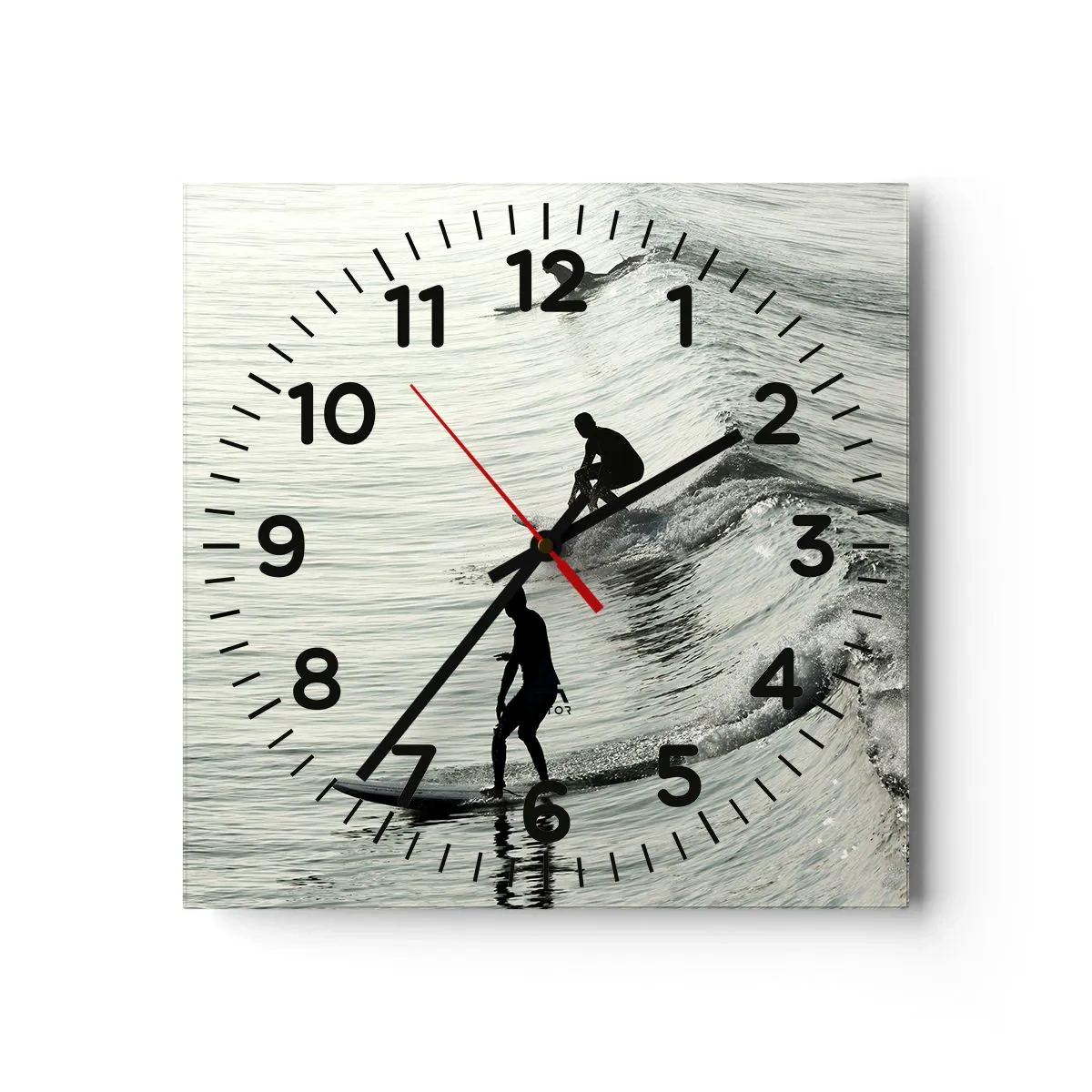 Ceas de perete - Ceas pe sticlă - Pentru a întâmpina valul - 30x30 cm