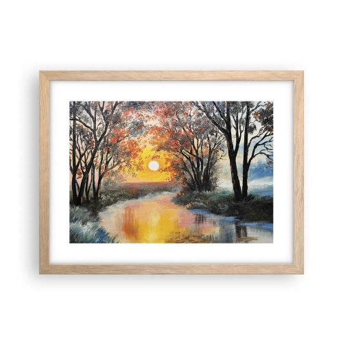 Poster în ramă de stejar deschis - Atmosferă de toamnă - 40x30 cm