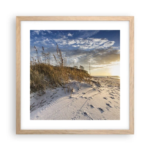 Poster în ramă de stejar deschis - Invitație la o plimbare - 40x40 cm