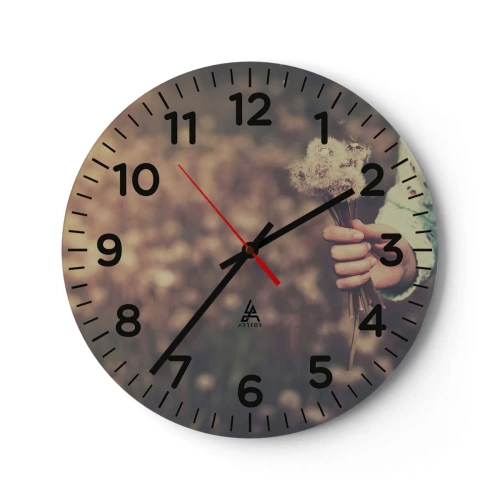 Ceas de perete - Ceas pe sticlă - Păstrați-le, vă rog - 40x40 cm