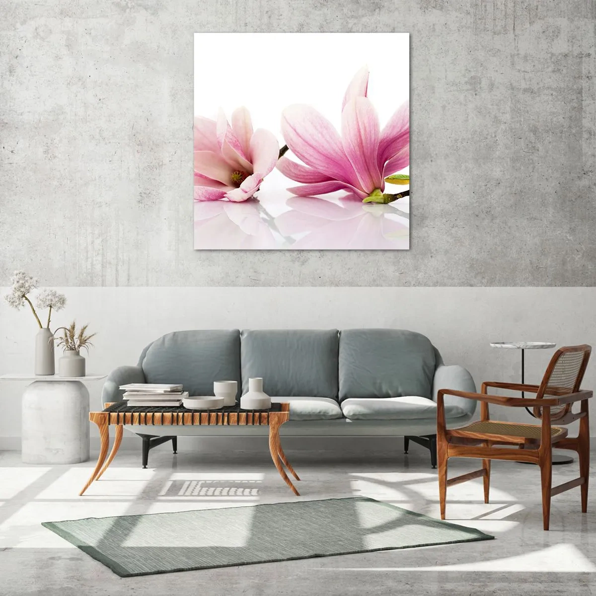 Tablou pe sticlă - Delicate ca o adiere de primăvară - 60x60 cm