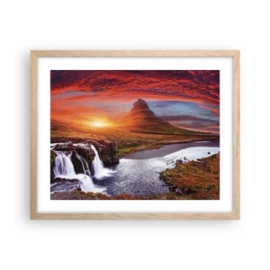 Poster în ramă de stejar deschis - Imaginea Pământului de Mijloc - 50x40 cm