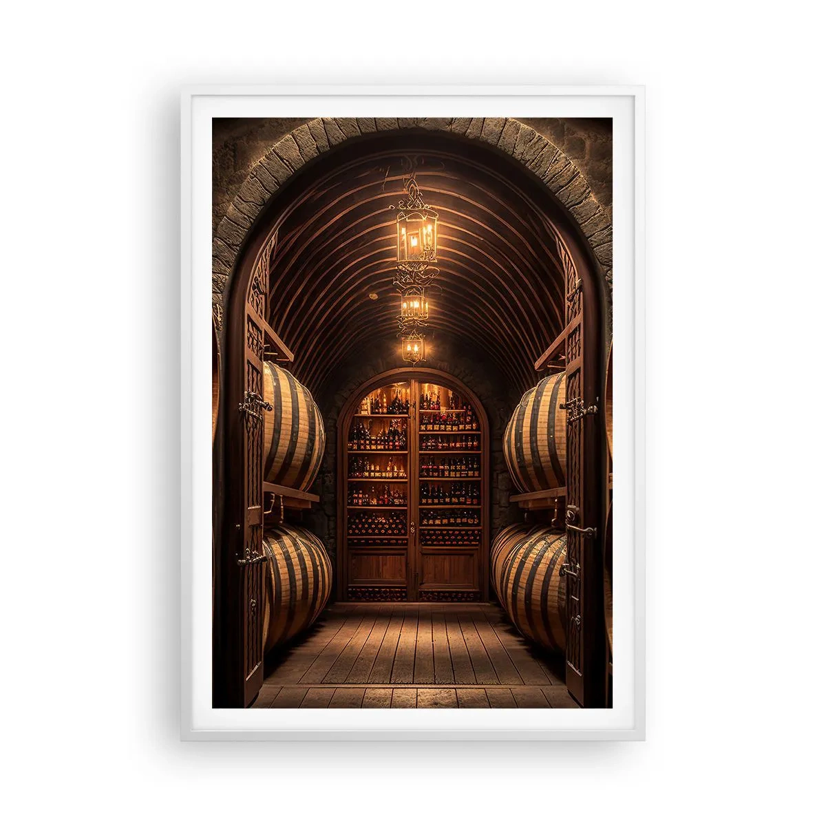 Poster în ramă albă - Beciul cu atmosferă - 70x100 cm