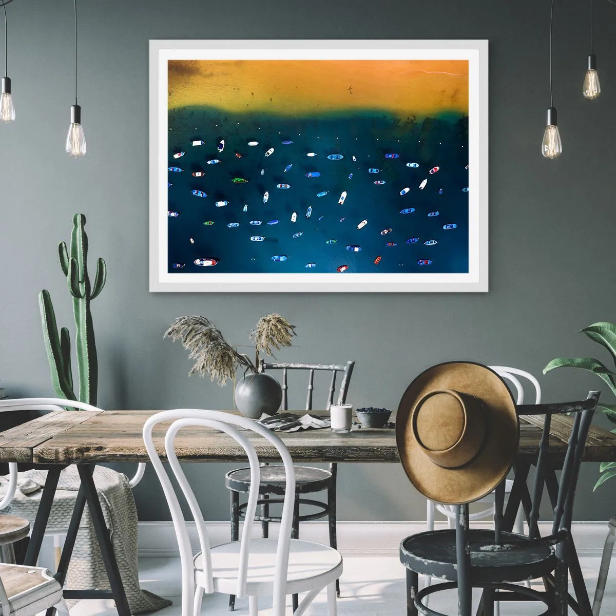 Poster în ramă albă - Joc de vacanță - 40x30 cm