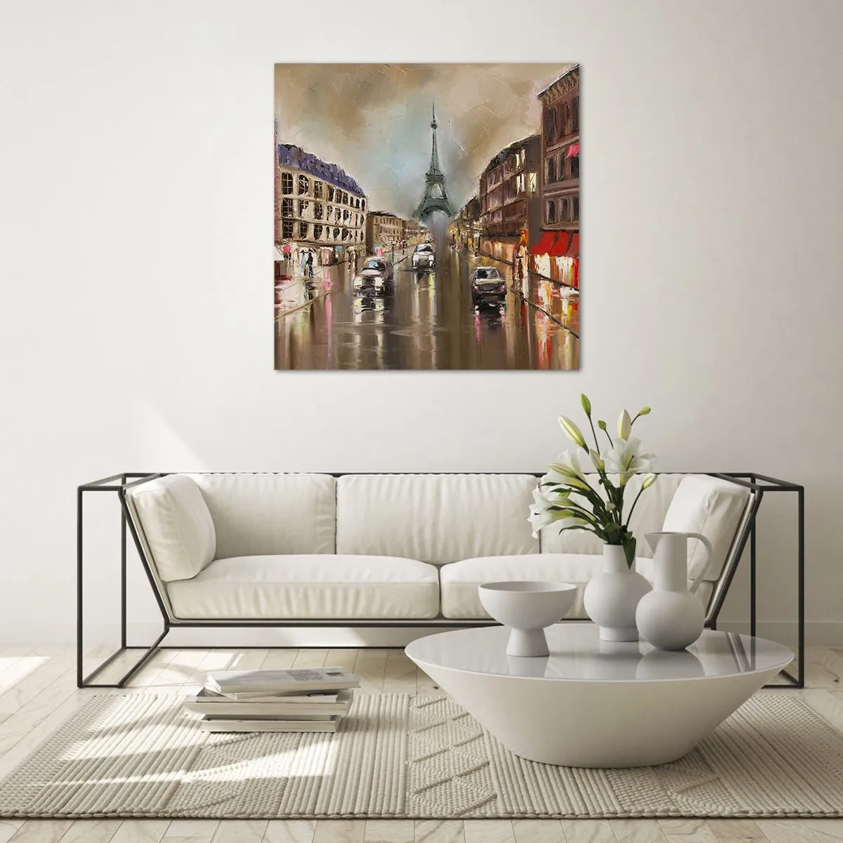 Tablou pe sticlă - Singurul lucru care contează este ea - 70x70 cm