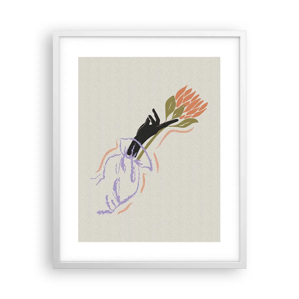 Poster în ramă albă - Atingere surorială - 40x50 cm