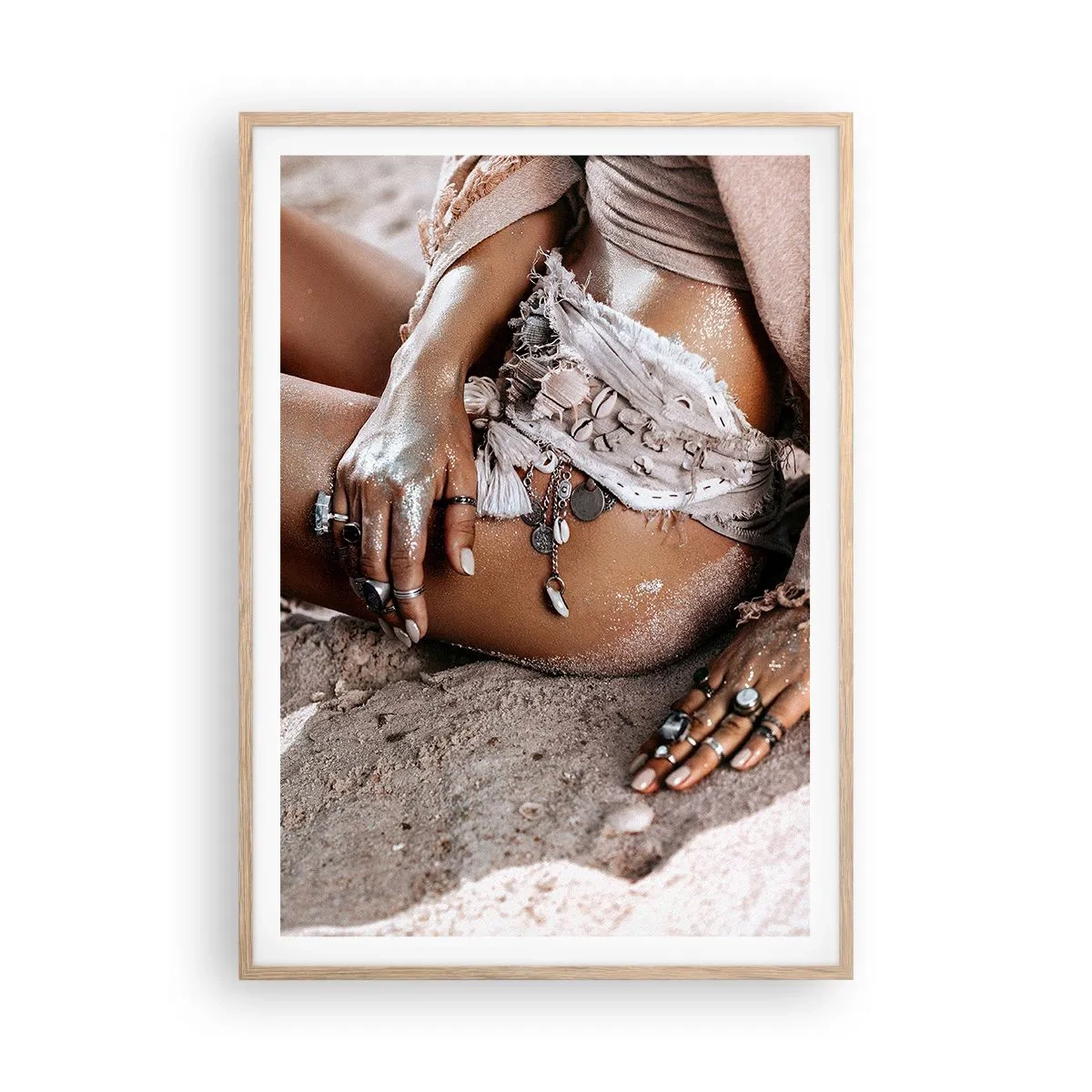 Poster în ramă de stejar deschis - Aruncată de valuri? - 70x100 cm