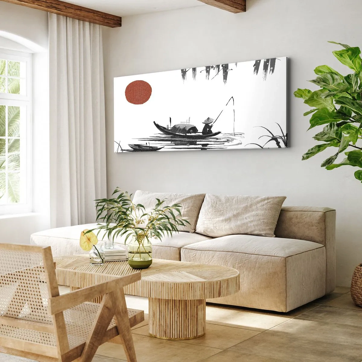Tablou pe pânză - O după-amiază asiatică - 100x40 cm