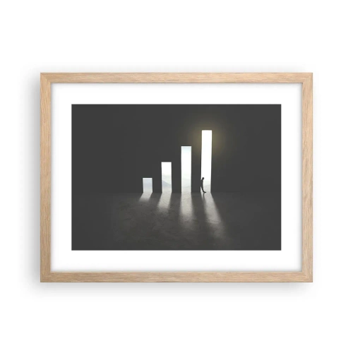 Poster în ramă de stejar deschis - Succesul - o impresie - 40x30 cm