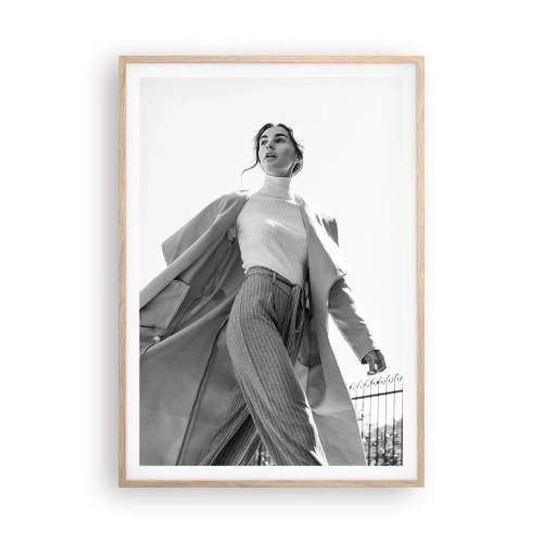 Poster în ramă de stejar deschis - Vii cu mine? - 70x100 cm