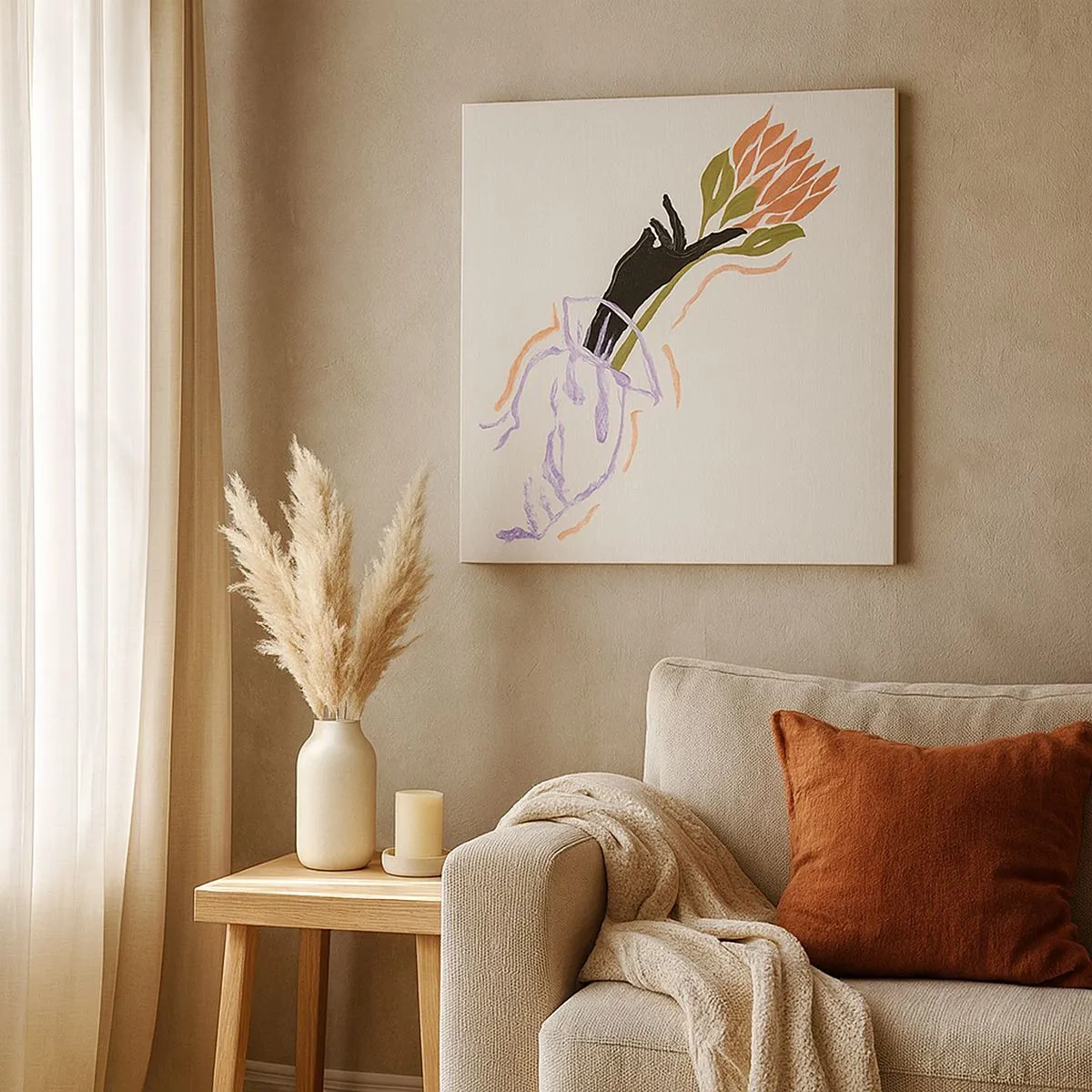 Tablou pe pânză - Atingere surorială - 30x30 cm