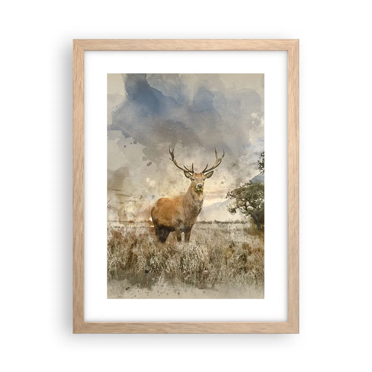 Poster în ramă de stejar deschis - Demnitate - putere - măreție - 30x40 cm