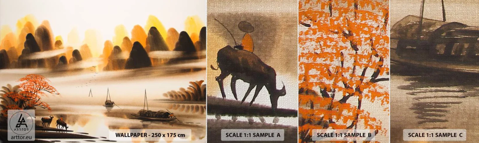 Mostră tapet Premium Canvas - Mai departe decât Orientul Îndepărtat - China, Peisaj, Asia - 100x30 cm