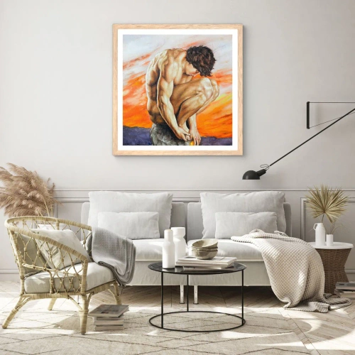 Poster în ramă de stejar deschis - Ascultându-se pe sine - 60x60 cm