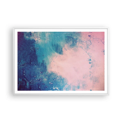 Poster în ramă albă - Îmbrățișare albastră - 100x70 cm