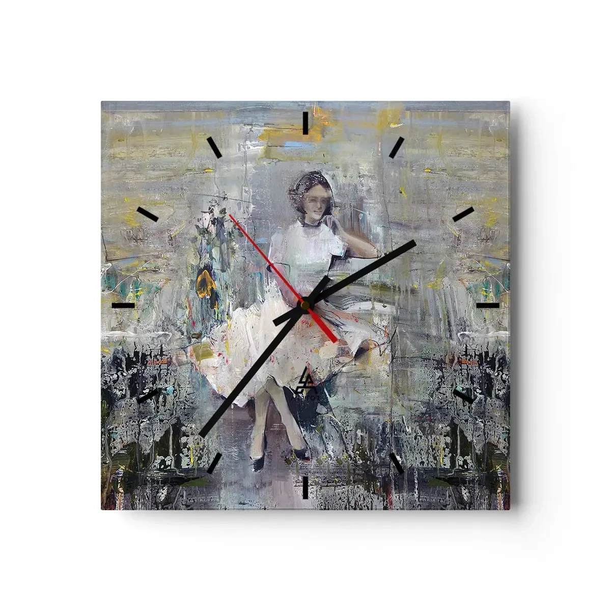Ceas de perete - Ceas pe sticlă - Clasică și modernă - 30x30 cm