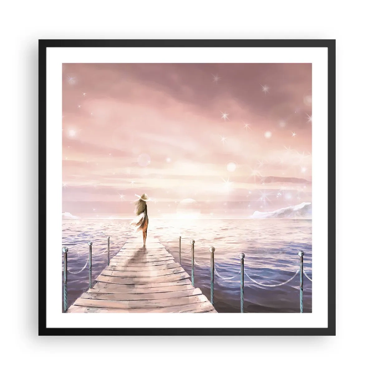 Poster în ramă neagră - În lumina unui vis - 60x60 cm