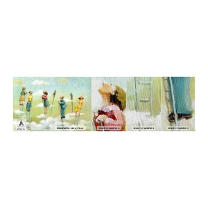 Mostră tapet Premium Canvas - Urmează-ți visul - Abstracția, nori, oameni - 100x30 cm