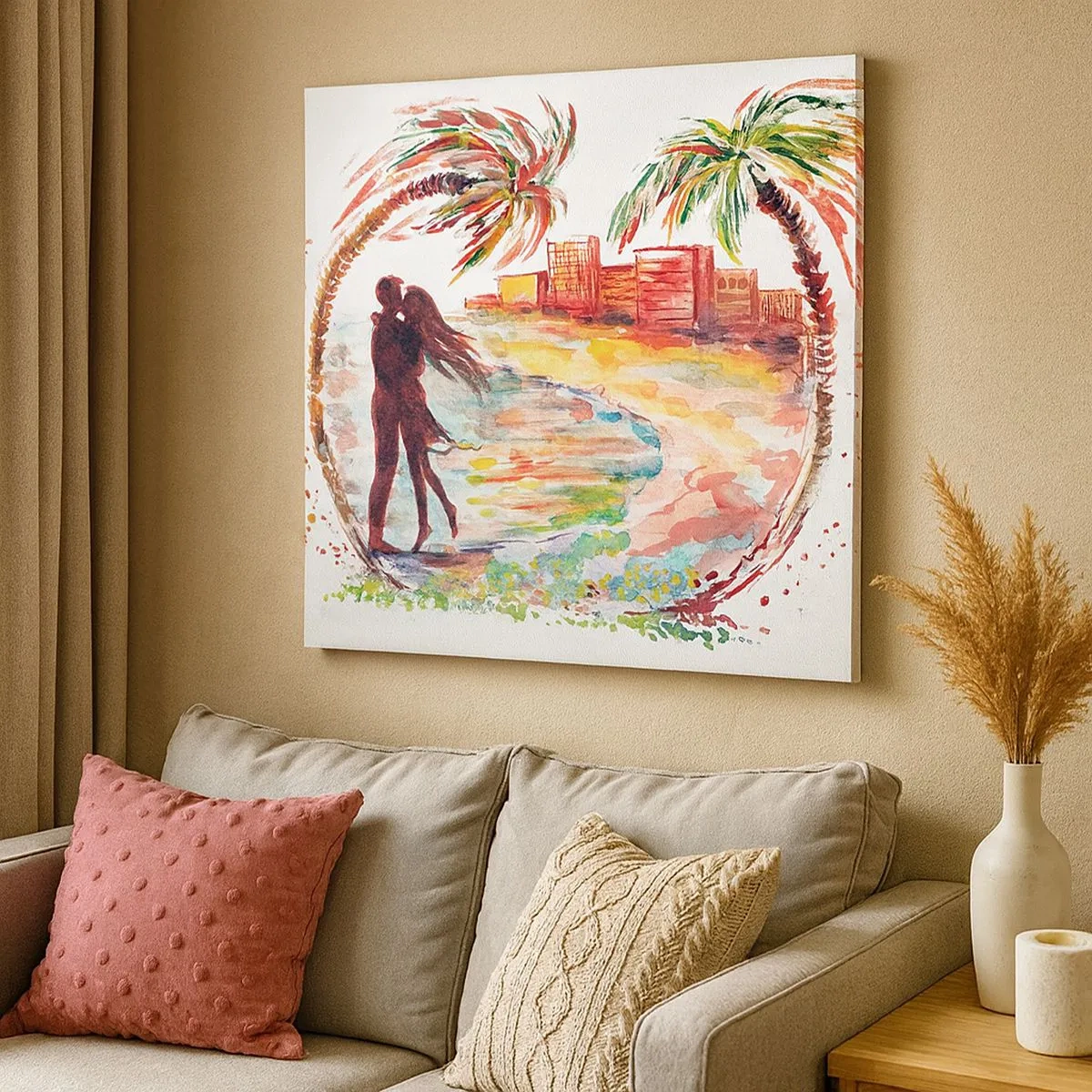 Tablou pe pânză - Vacanța romantică - 30x30 cm