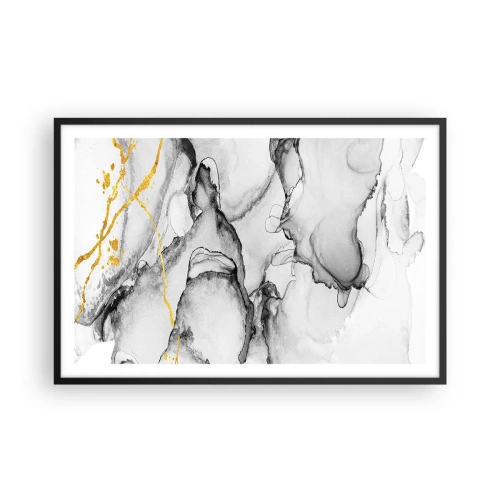 Poster în ramă neagră - Compoziție cu motiv auriu - 91x61 cm