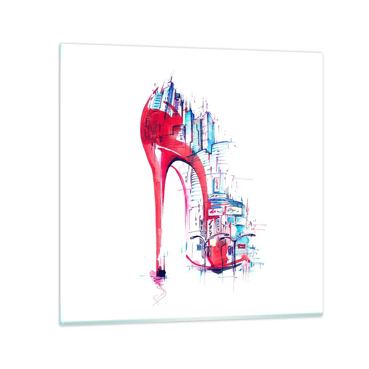 Tablou pe sticlă - Eleganta din marele oraș - 40x40 cm
