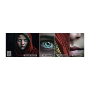 Mostră tapet Premium Sand - Prințesa orientală - Fată, Portret, Pakistan - 100x30 cm