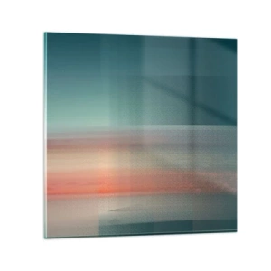 Tablou pe sticlă - Abstracție: unde de lumină - 30x30 cm