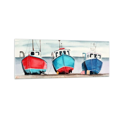 Tablou pe sticlă - Gata pentru pescuit - 140x50 cm