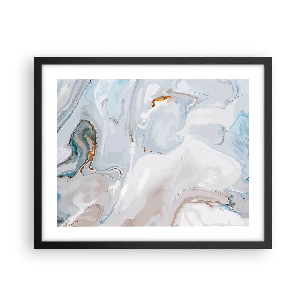 Poster în ramă neagră - Albul ridicat - 50x40 cm