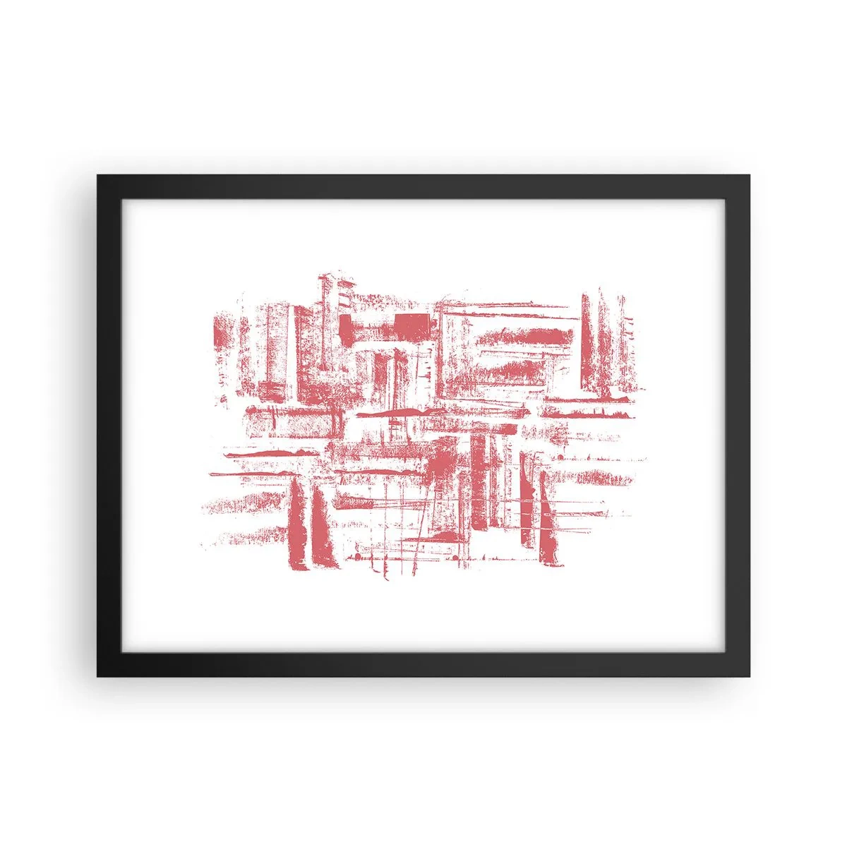 Poster în ramă neagră - Orașul roșu - 40x30 cm