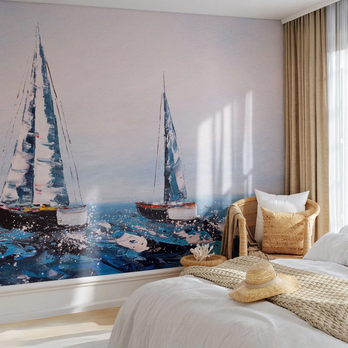 Tapet Standard Eco - Frăția vântului - Barci cu pânze, Peisaj, Litoral - 150x105 cm