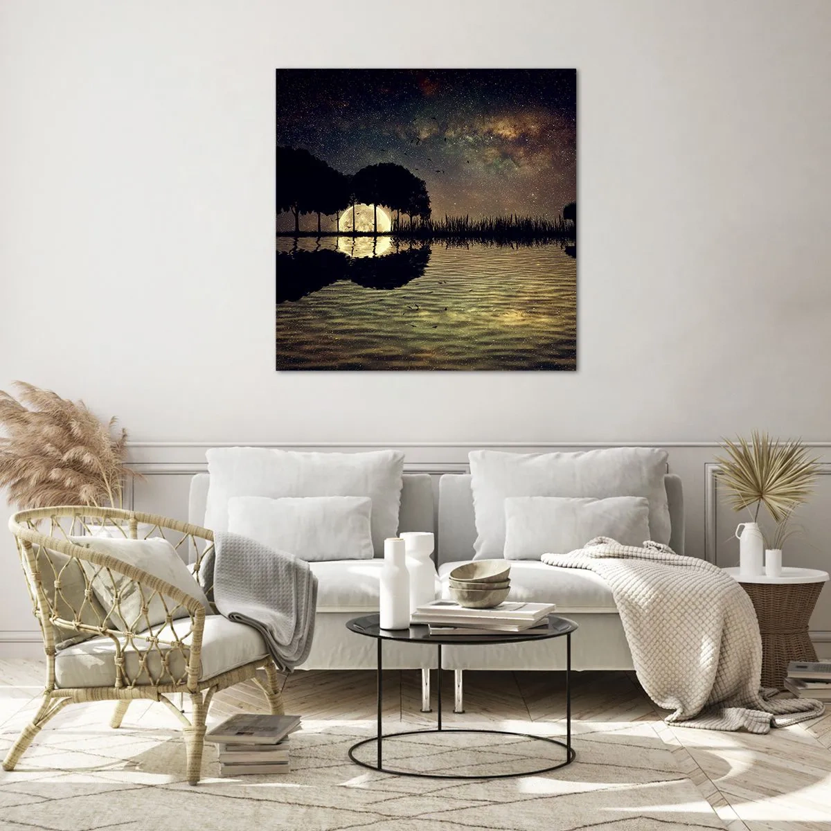 Tablou pe sticlă - O noapte la capătul lumii - 70x70 cm