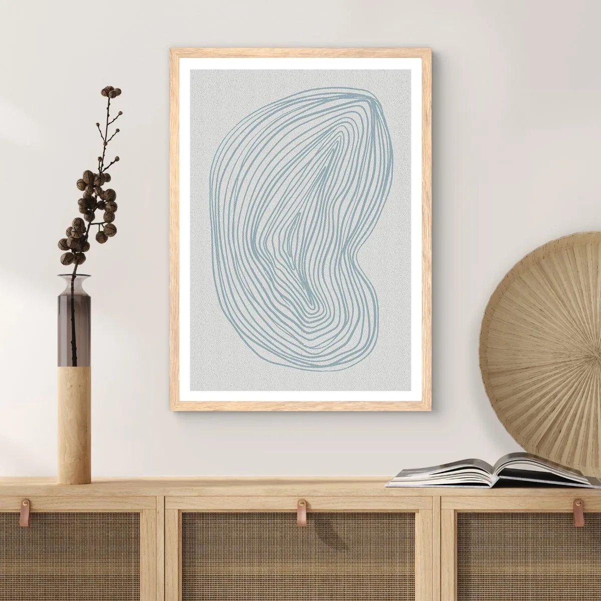 Poster în ramă de stejar deschis - Zâmbet de picături - 61x91 cm