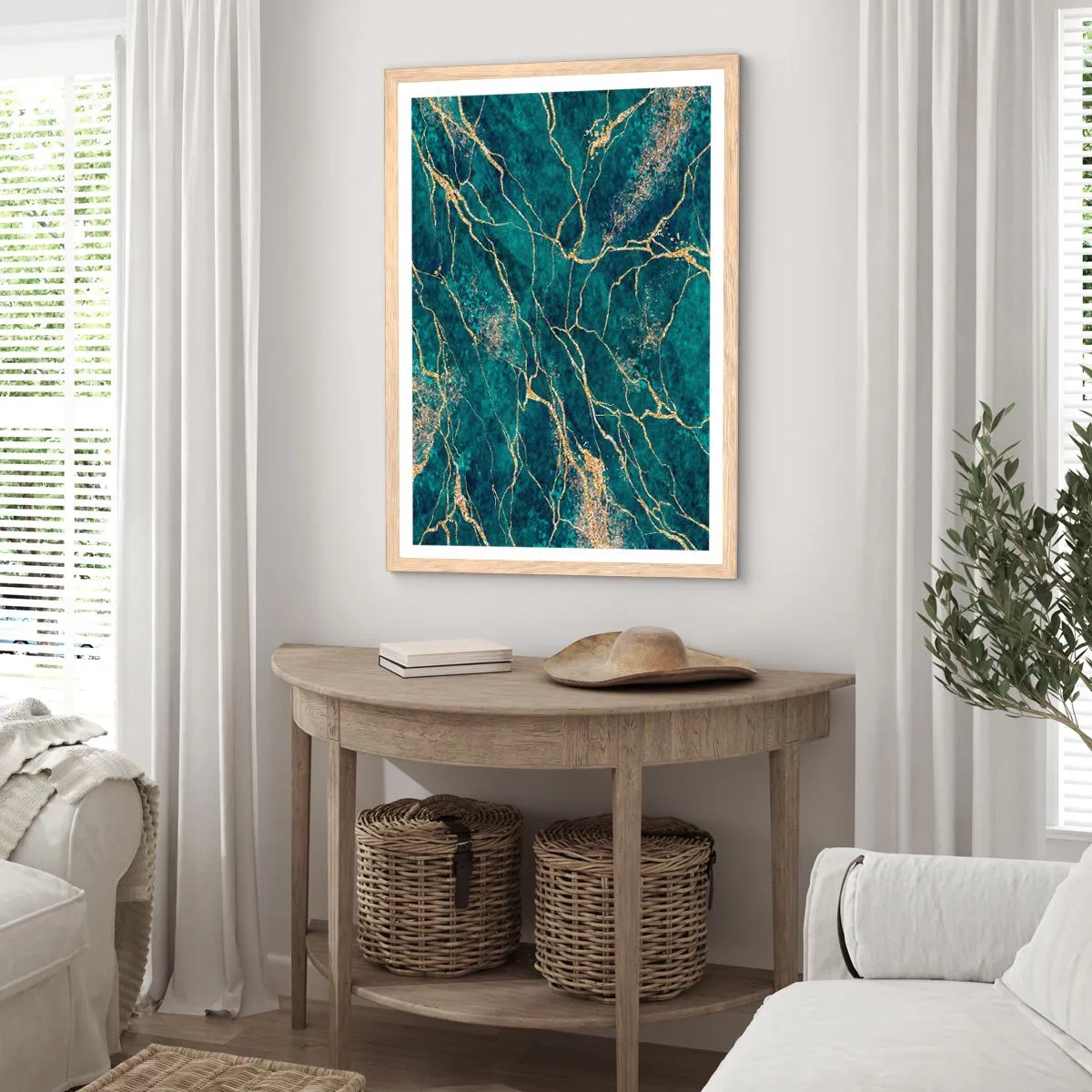 Poster în ramă de stejar deschis - Filon de aur - 70x100 cm